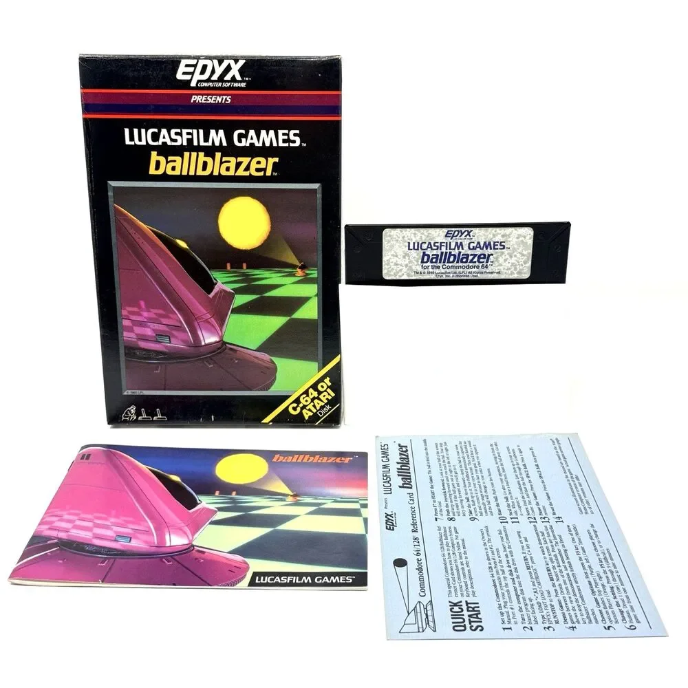 Ballblazer Commodore 64 128 Atari Lucasfilm Epyx 1985 Vintage Game Complete CIB